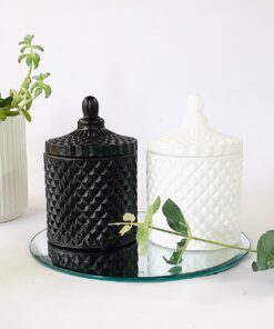 Matte Black and Matte White Geo Jars