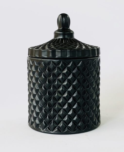 Matte Black Geo Jar